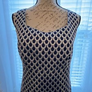 Lilly Pulitzer Adriana Silver Navy Dress Scalloped